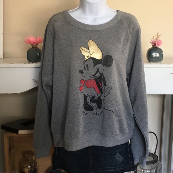 Disney Tops - DISNEY Minnie Mouse Grey Sweat Shirt